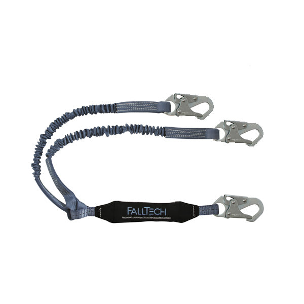 FallTech 826073A 6' Double Absorbing Lanyard with Rebar Hooks