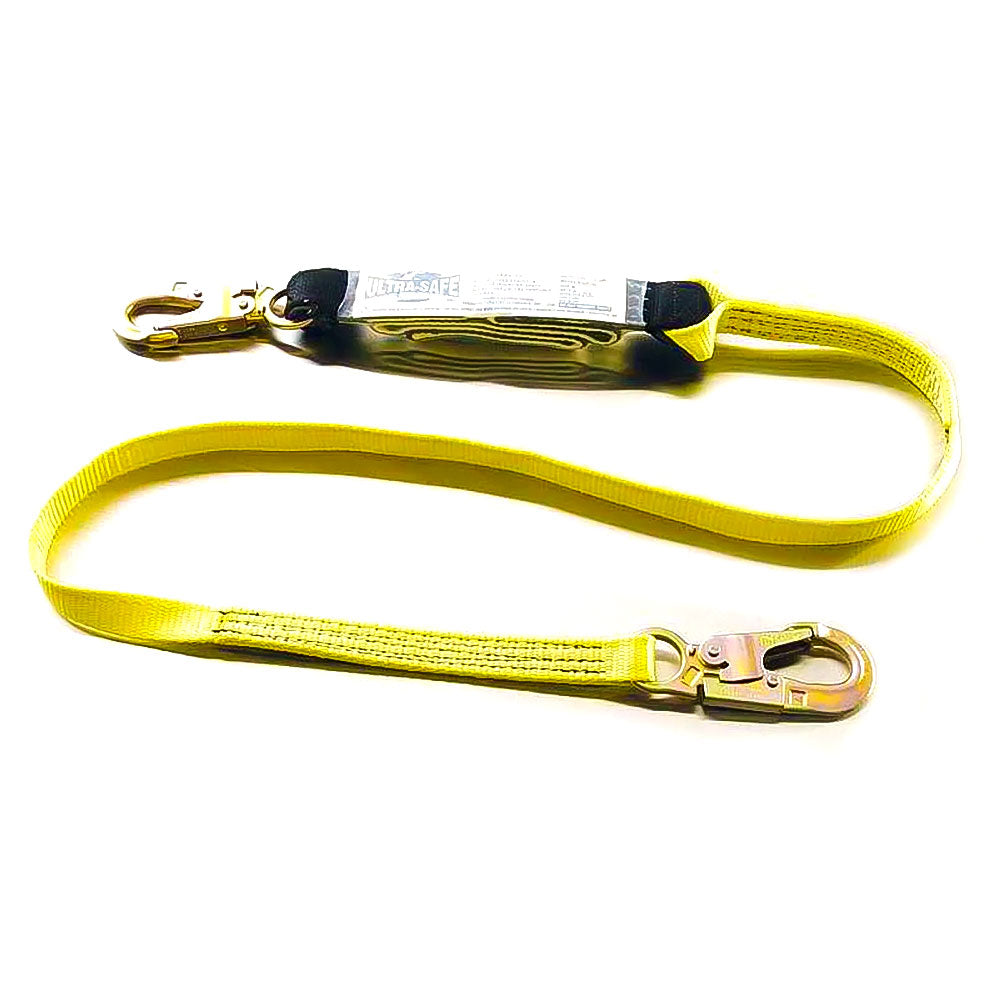 1 x 6 ft. Shock-Absorbing Nylon Web Lanyard w/ Double-Locking Snap Hooks