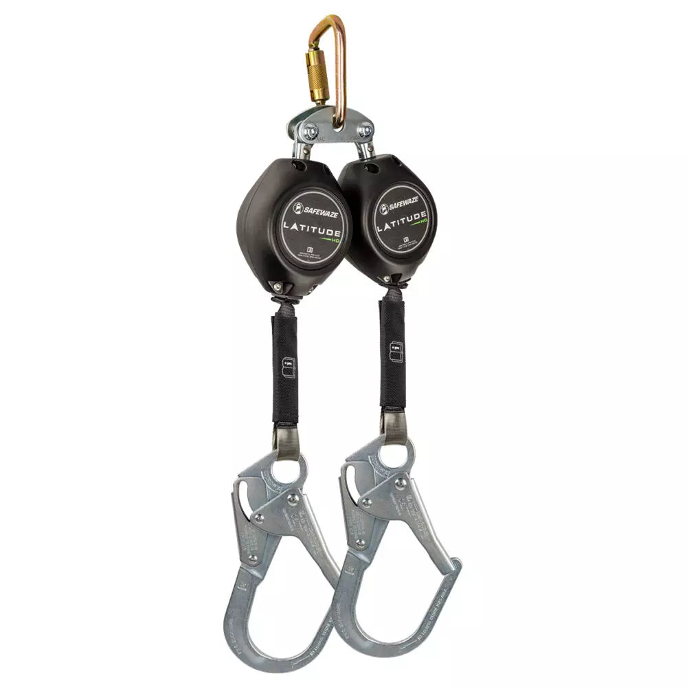 Safewaze Latitude HD Dual Leg Web Retractable w/ Rebar Hooks - 11 ft.