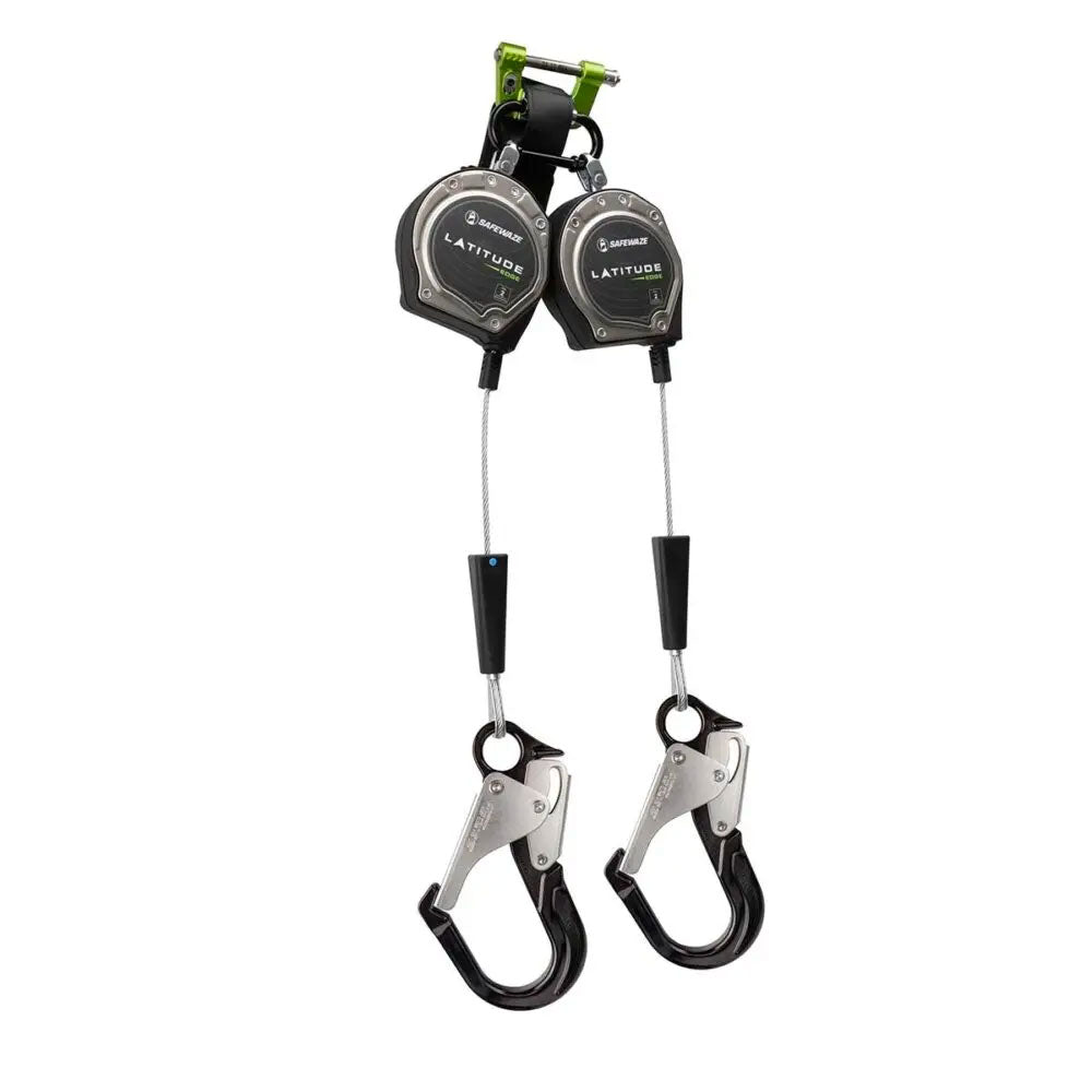 Safewaze Latitude Edge Dual Leg Leading Edge Retractable  w/ Aluminum Carabiners - 8  ft.