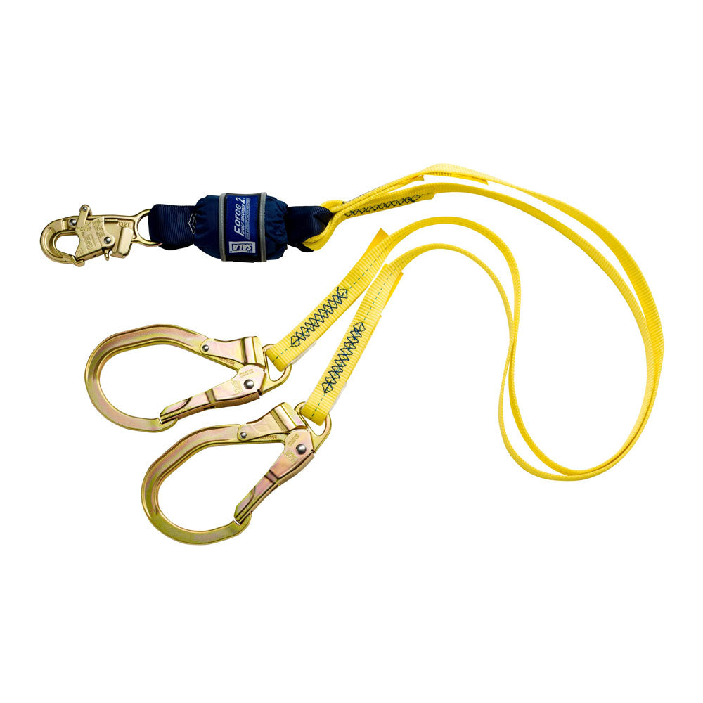 DBI-SALA Force 2 100% Tie-off Shock Lanyard w/ Rebar Hooks - 6 ft.