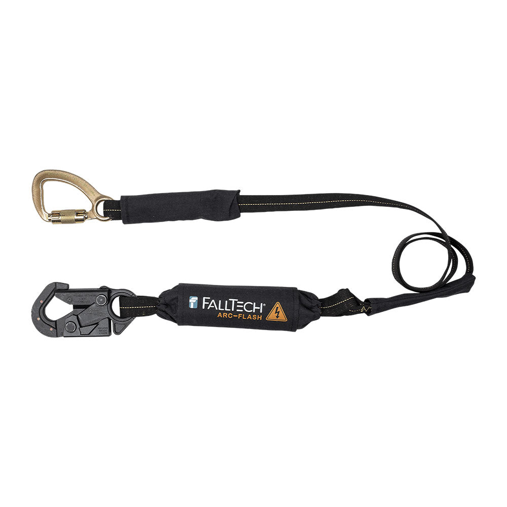 FallTech Arc Flash Energy Absorbing Lanyard w/ Dielectric Snap Hook & Carabiner - 6 ft.