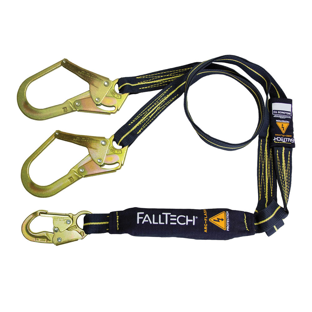 FallTech Dual Leg Arc Flash Energy Absorbing Lanyard w/ Rebar Hooks - 6 ft.