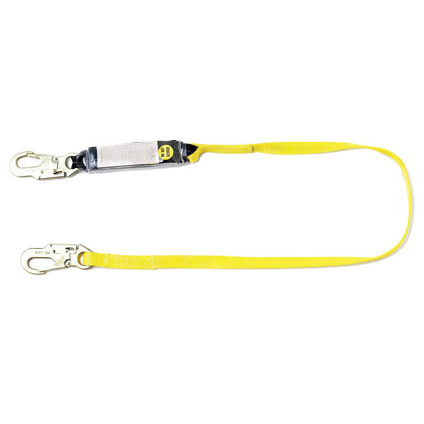 Guardian Shock Absorbing Lanyard-Snap Hooks-Single Leg-4'