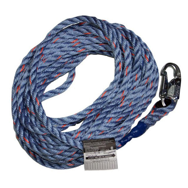 Palmer Safety Fall Protection 50' Vertical Rope Lifeline with One Locking  Snap Hook I 5/8 Diameter Co-Polymer Twisted Rope I Ideal use for Climbing