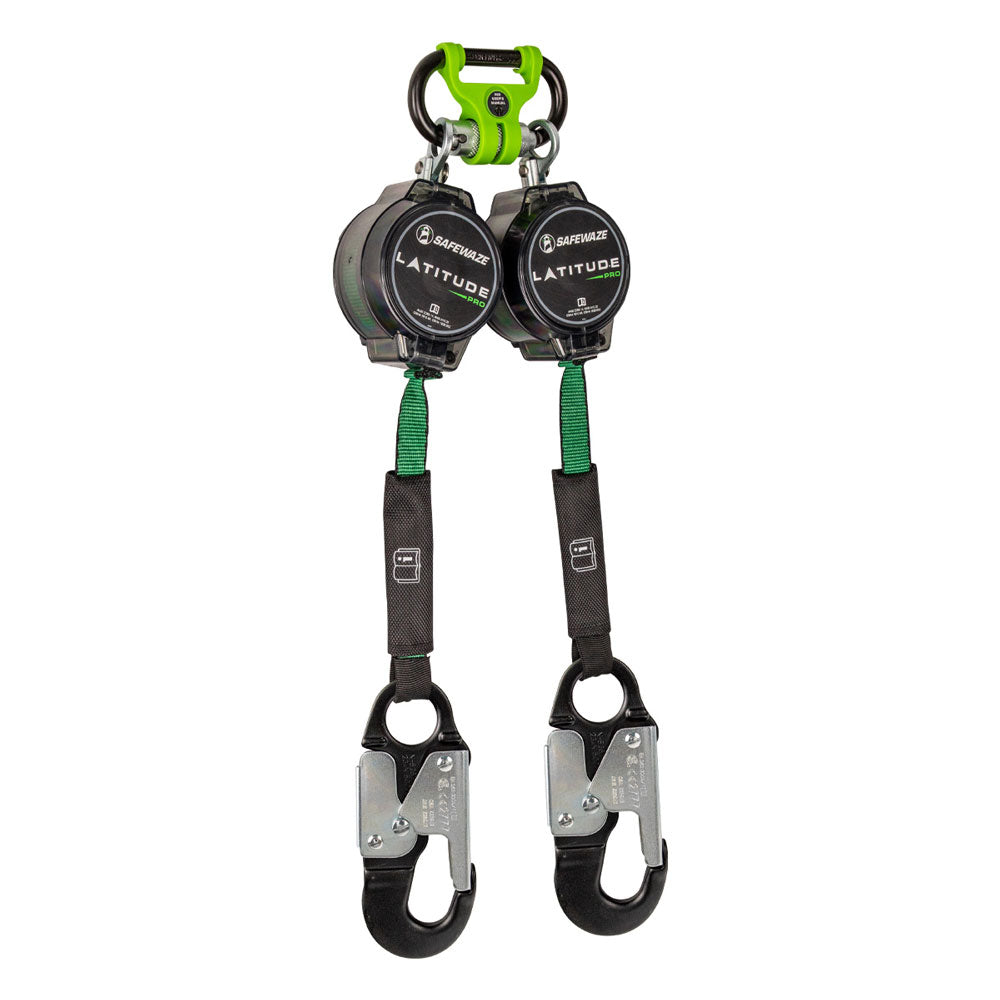 Safewaze Latitude Pro Dual Leg Web Retractable w/ Aluminum Snap Hooks - 7 ft.