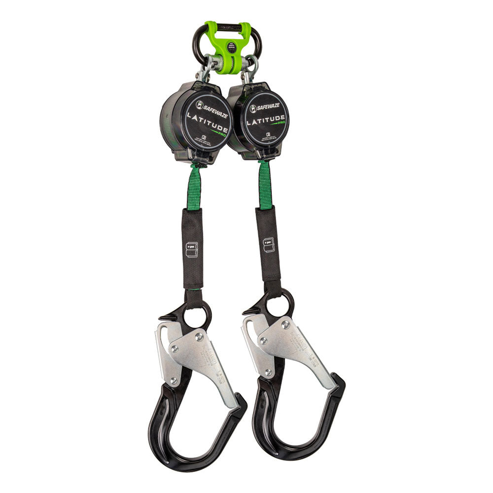 Safewaze Latitude Pro Dual Leg Web Retractable w/ Aluminum Rebar Hooks - 7 ft.