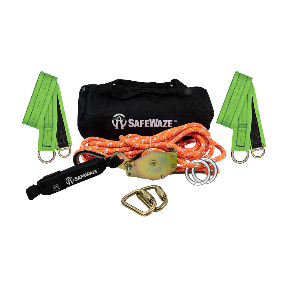 Safewaze 2-Person Kernmantle Rope Horizontal Lifeline Kit