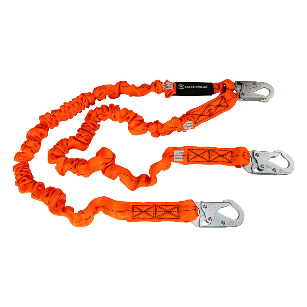 Safewaze V-Line Dual Leg Stretch Internal Shock Lanyard - 6 ft.